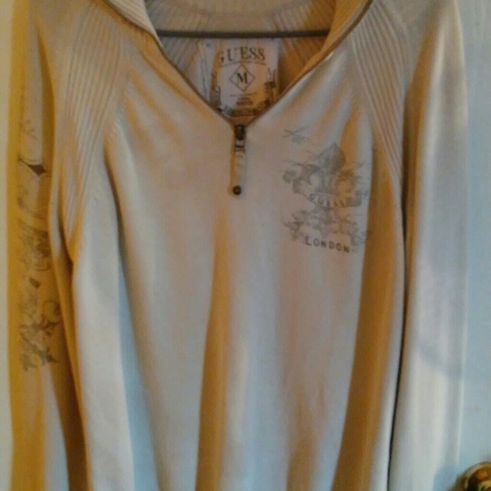Guess long sleeve half zip.  Medium